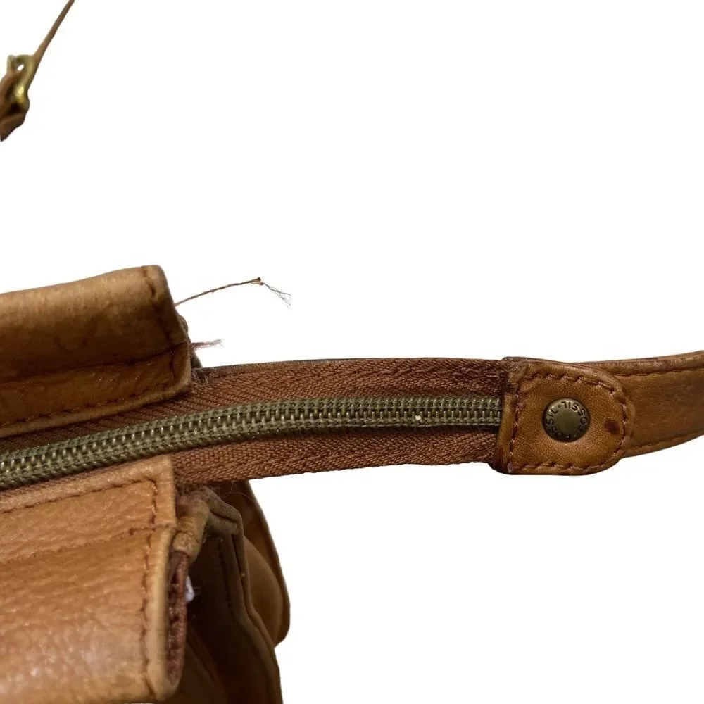 ‎Vintage Fossil Genuine Leather Crossbody Bag